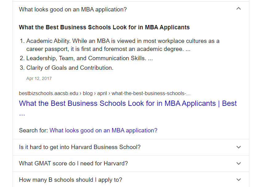FAQ snippet in Google