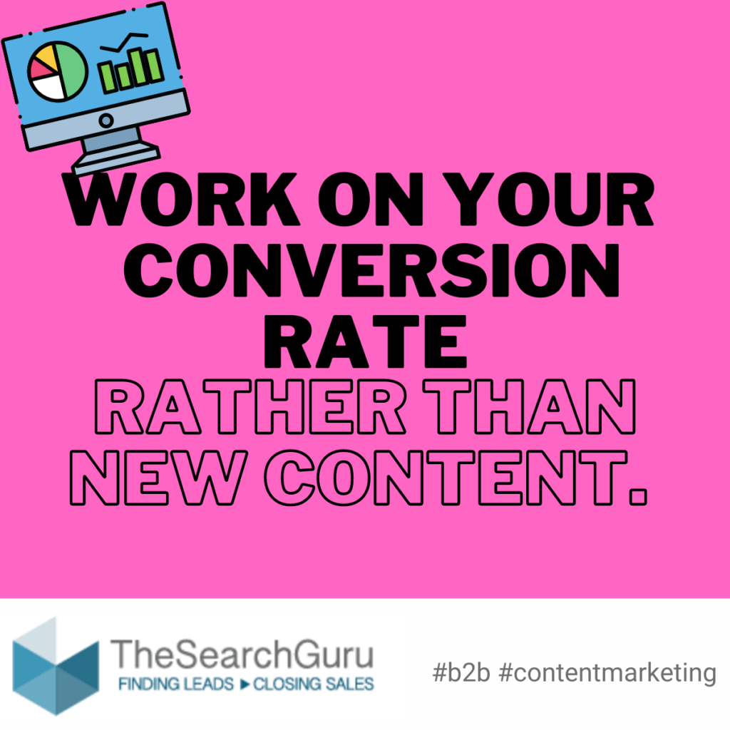 Choose to improve conversion rate, rather than work on new content.